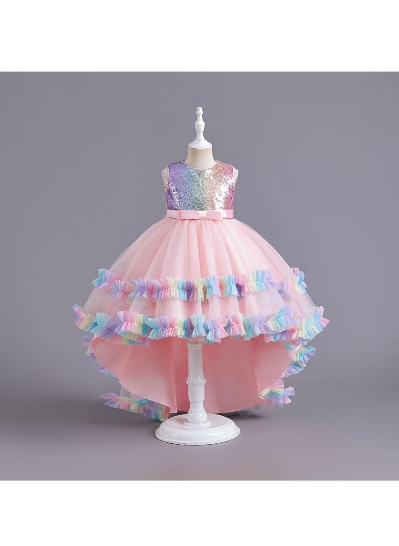 KUYING New Girls' Puffy Dress Birthday Dress Dress 
