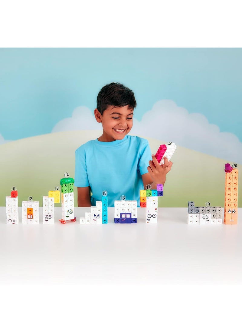Learning Resources - Numberblocks 11-20 Activity Set, 30 Numberblocks Activities Linked to TV Episodes, 155 Numberblocks MathLink Cubes & More - Image 1