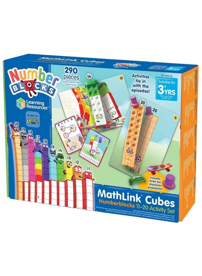 Learning Resources - Numberblocks 11-20 Activity Set, 30 Numberblocks Activities Linked to TV Episodes, 155 Numberblocks MathLink Cubes & More - Image 1