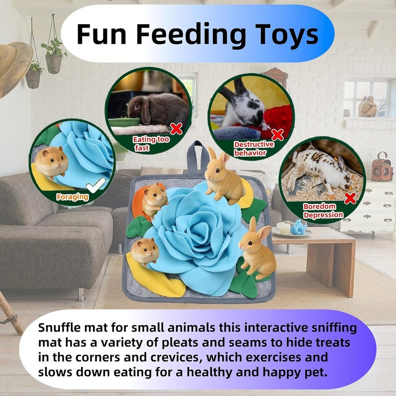 BdelrinQue Slow Feeder for Dogs, Snuffle Mat for Dogs, Rabbit Foraging Mat, Slow Feeder for Animals, Convenient to Clean and Portable, Blue - Image 3
