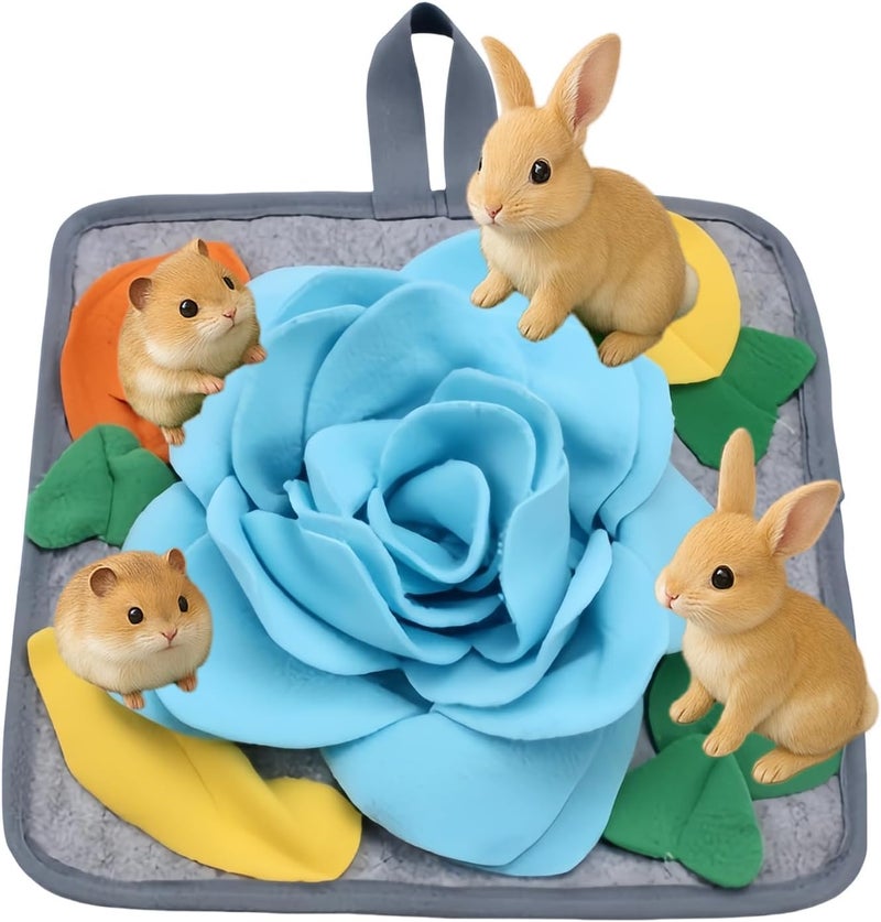 BdelrinQue Slow Feeder for Dogs, Snuffle Mat for Dogs, Rabbit Foraging Mat, Slow Feeder for Animals, Convenient to Clean and Portable, Blue - Image 1