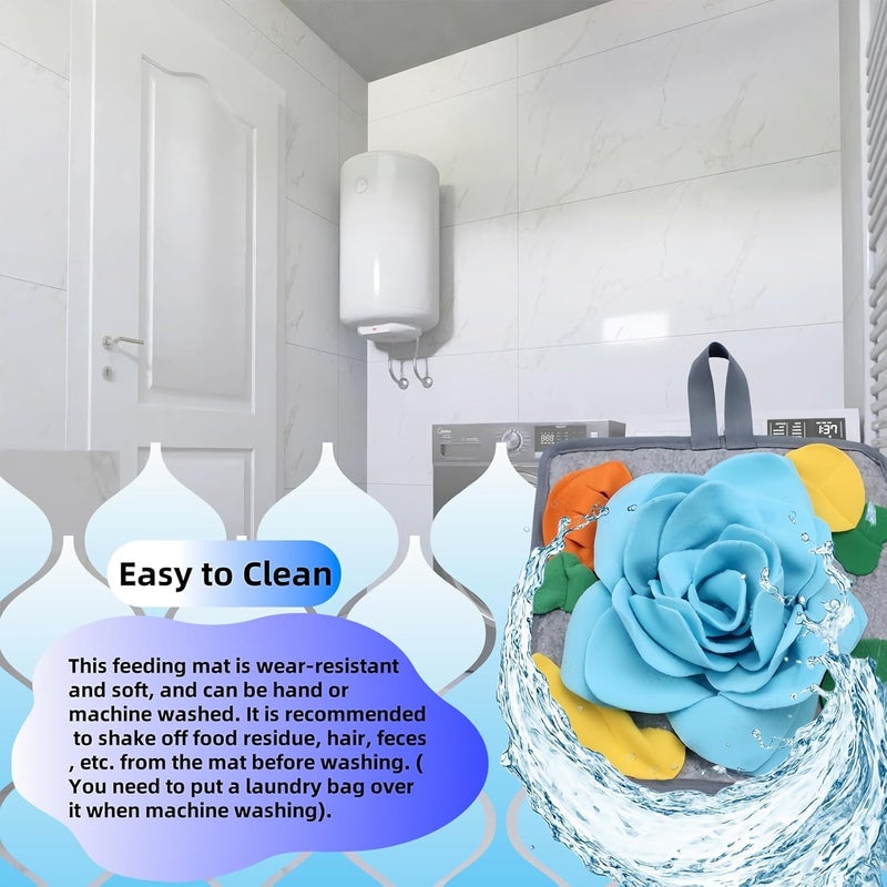 BdelrinQue Slow Feeder for Dogs, Snuffle Mat for Dogs, Rabbit Foraging Mat, Slow Feeder for Animals, Convenient to Clean and Portable, Blue - Image 5