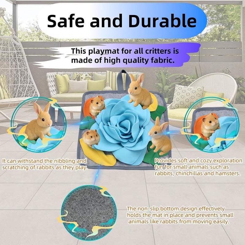 BdelrinQue Slow Feeder for Dogs, Snuffle Mat for Dogs, Rabbit Foraging Mat, Slow Feeder for Animals, Convenient to Clean and Portable, Blue - Image 2