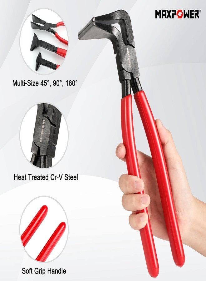 MAXPOWER Sheet Metal Bending Pliers, 3-piece Hand Seamers Sheet Metal Tools with Straight, 45° and 90° Jaws, Sheet Metal Pliers for Roofers, Plumbers, and Metal Processing - Image 4