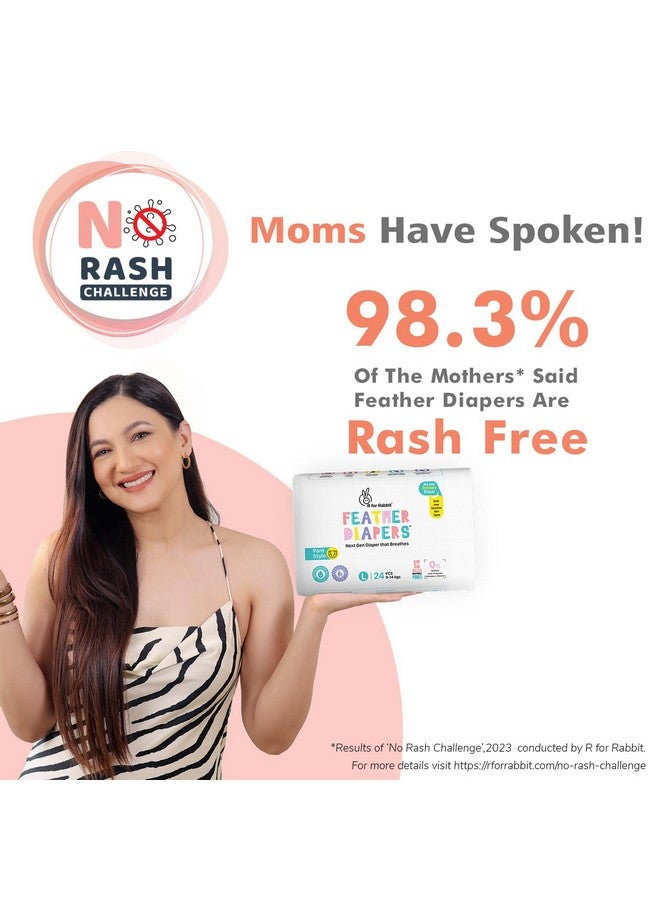 أر فور رابيت حفاضات R for Rabbit Large L Size Premium Feather للأطفال من وزن 9 إلى 14 كجم (عرض 70 عبوة) - Image 2