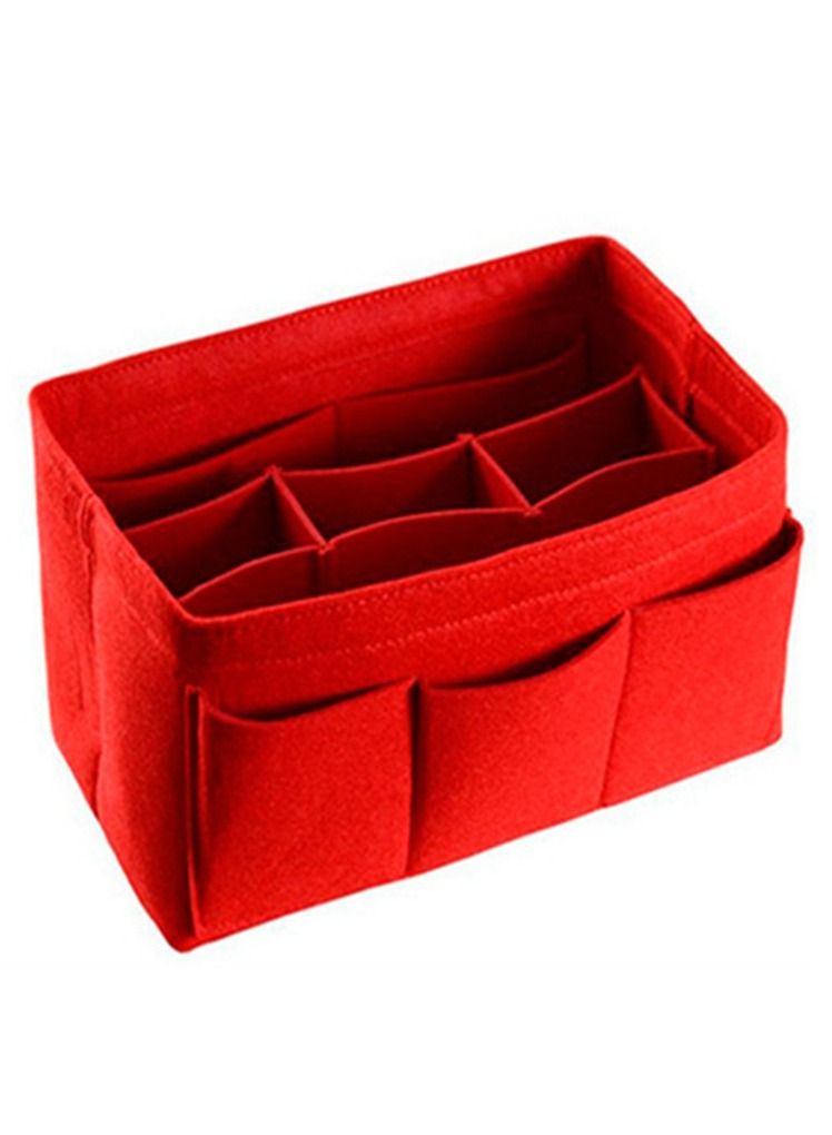 واي آند دي Purse Organizer Insert, Women Felt Bag Multi-Pocket in for Womens Handbag Travel Tote Hobo Storage Liner Divider Any Brand Tote, Red - Image 1