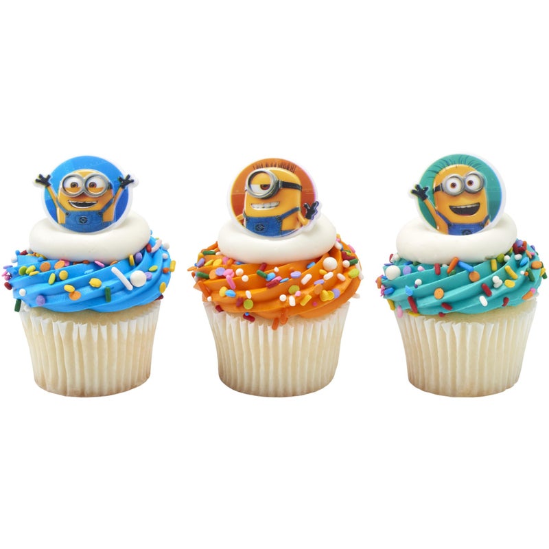 DecoPac Minions Cupcake Rings  24 Despicable Me Cupcake Decorations  Phil  Carl and Bob - 24 Pack - Image 5