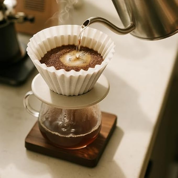 ريحني فلتر ورق القهوة الأمريكي A02 185 مم 812 كوب أبيض بحجم 200 قطعة - Image 1