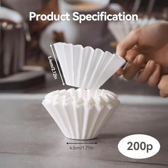 ريحني فلتر ورق القهوة الأمريكي A02 185 مم 812 كوب أبيض بحجم 200 قطعة - Image 3