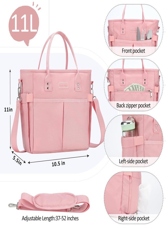 MAXTOP Lunch Bag Women for Work Insulated Thermal Lunch Box with Wide-Open Pocket Reusable Leakproof Cooler Bags with Removable Shoulder Strap for Teacher Nurse Office Picnic Travel Pink - Image 4