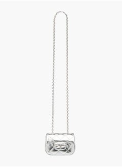 Flora Bella By Shoexpress Girls Quilted Crossbody Bag With Button Closure And Chain Strap  - Image 2