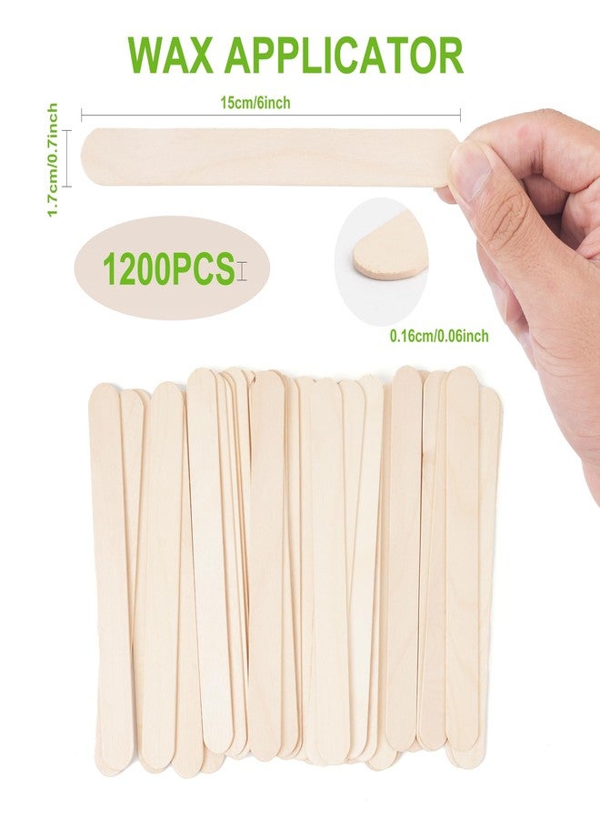 EWVVSS 1200 Pieces Large Wooden Wax Sticks, 6-Inch Wood Waxing Sticks Wax Spatulas Applicator, Wood Craft Sticks for Body Hair Removal, Tongue Depressors, Popsicle Sticks - Image 2