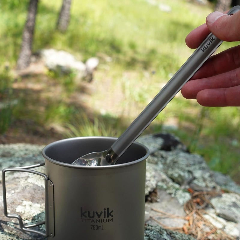 Kuvik Titanium Spoon 2-Pack - Ultralight and Compact for Camping and Hiking - Image 3