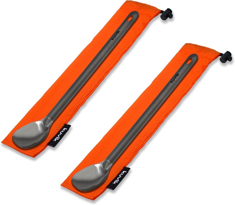 Kuvik Titanium Spoon 2-Pack - Ultralight and Compact for Camping and Hiking - Image 1
