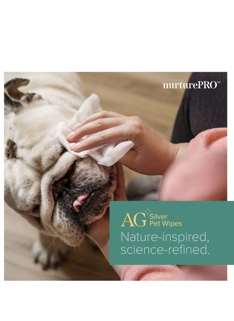 NurturePro NurturePro AG+ Silver Pet Wet Wipes -Unscented (100 Sheets /Pack)  - Image 3