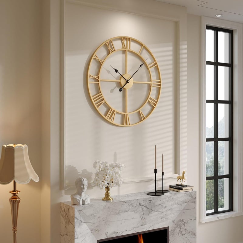 Cuspin ساعة حائط كبيرة من ماركة ، مقاس 24 بوصة، تصميم حديث، تعمل بالبطارية، مناسبة لغرفة المعيشة أو المكتب. - Image 1