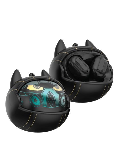 True Wireless Earbuds Shadow Beats with 3Custom Faces / Clear Call Quality / Hanging Chain / Voice Assistant / Touch Control /Stable and Fast Connection/High-Quality Calls and Music - Black