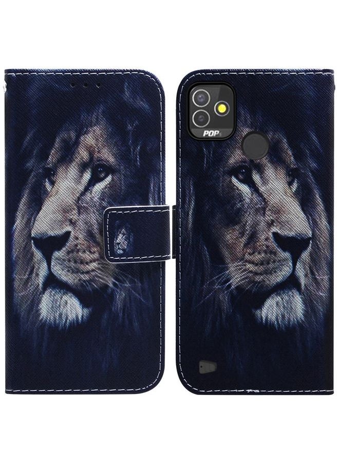 HuHa - Case Cover For For Tecno Pop 5P Coloured Drawing Leather Phone Case(Lion) - Image 1