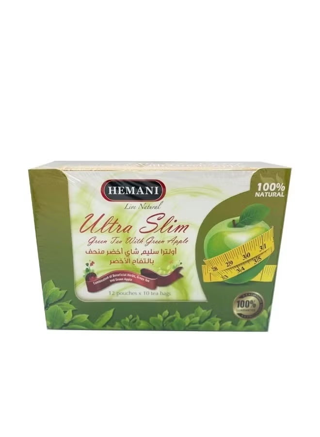 هيماني شاي أخضر فائق النحافة مع التفاح الأخضر (12 قطعة، كرتون كامل)