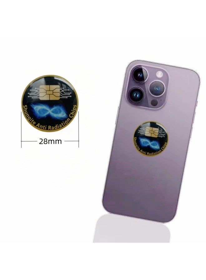 Generic E-commerce Sub-ink Anti-radiation Silicone Mobile Phone Sticker Terahertz Anion Sticker Shungite Energy Chip-Color:Round - Image 3