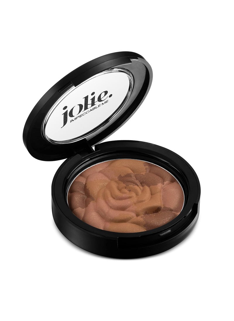 JOLIE. IMPECCABLE ME Jolie Blush Bouquet  Mosaic Rose Pressed Cheek Color Multitasking  Shape Bronze  Highlight Face  Cruelty Free Maple Leaf 