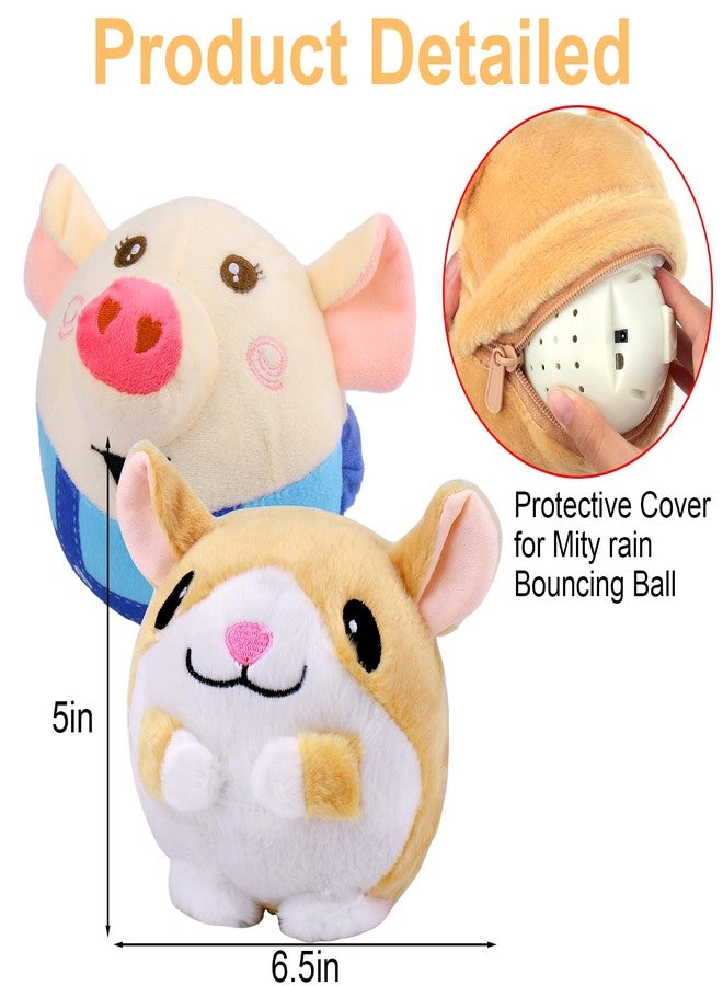 Mity rain Interactive Dog Ball Cover, Replacement Covers Only for Bouncing Ball (Blue Pig+Hamster) - Image 2