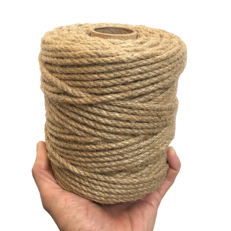 ILIKEEC 5mm Jute Twine 328 Feet Braided Jute Rope Heavy Duty and Thick Twine Rope for DIY Artwork Bundling Home Decor Gardening Applications