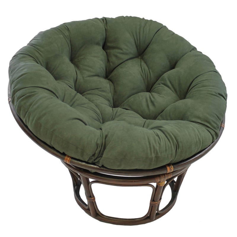 Blazing Needles Solid Microsuede Papasan Chair Cushion, 52" x 6" x 52", Hunter Green