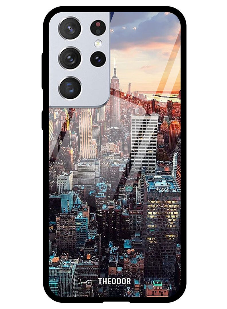 Theodor Protective Tempered Glass Case Cover Samsung Galaxy S21 ULTRA Newyork City - Image 1