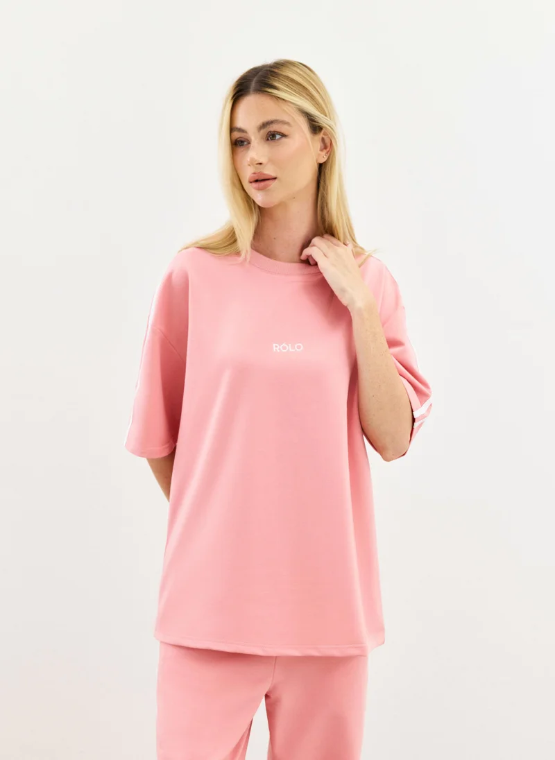 RÓLO Oversized Crewneck Tee - Pink