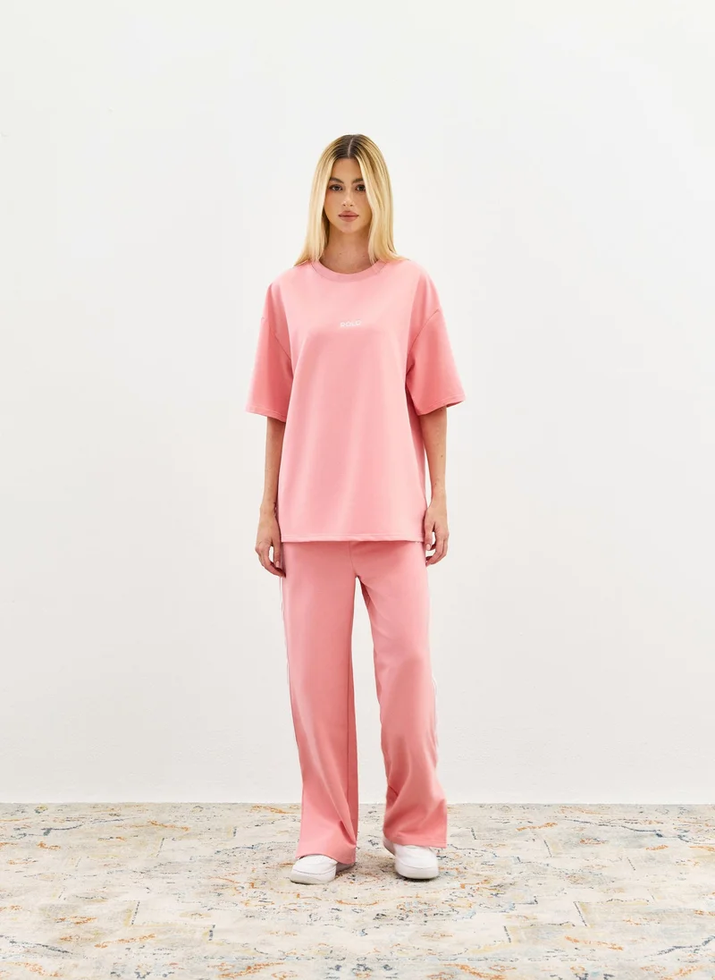 رولو Oversized Crewneck Tee - Pink