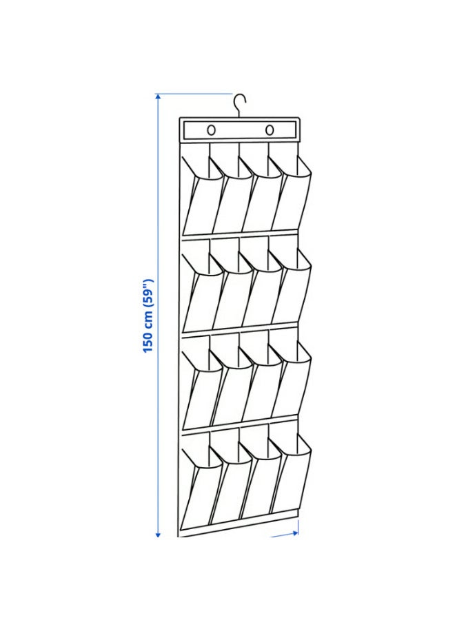 أيكيا منظم تعليق أحذية مع 16 جيب, رمادي غامق - Image 3