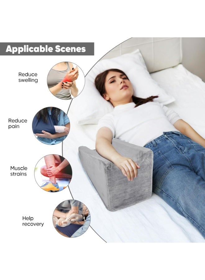 موثوقية التنبؤ وسادة الذراع، وسادة دعم مريحة ومريحة للذراع، وسادة مسند الكوع مع جيب، وسادات مريحة للذراع للنوم والراحة (رمادي) - Image 3