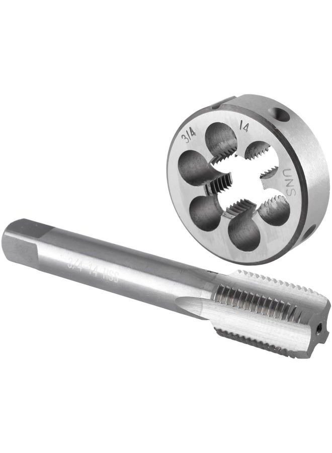 Burkit 3/4"-14 UNS Tap and Die Set, 3/4 x 14 UNS Machine Thread Tap and Round Die Right Hand - Image 1