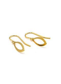 Real Gold Oval Hanging Earrings
