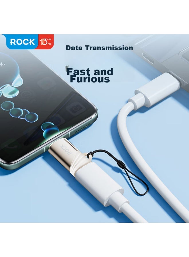 Rock Apple 16/15 Adapter, Lightning To Type-c Converter, All-metal Charging Cable, Data Cable, Supports Iphone 15/16 Pro Max, Huawei, Xiaomi, Android - Image 5