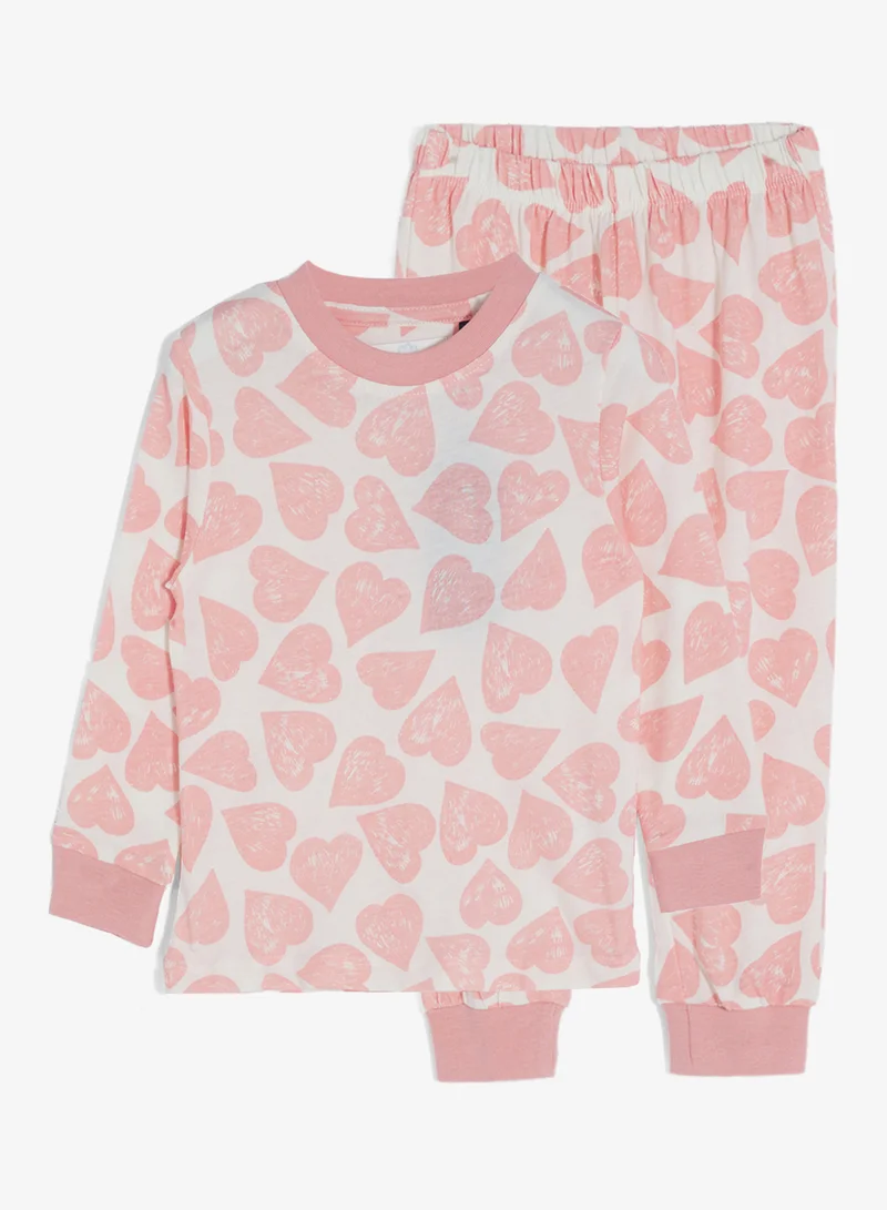 ريبلز مع نمشي طقم بيجامة للبنات بأكمام طويلة علوي وسفلي