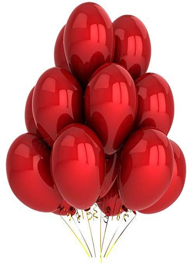 DEEPTI DECOR مجموعة ديبتي ديكور من 50 بالونًا أحمر اللون من اللاتكس المعدني فائق الوضوح مقاس 12 بوصة، مثالية لتزيين الحفلات ذات الطابع الخاص، وحفلات أعياد الميلاد، وحفلات الزفاف، والذكرى السنوية، وحفلات المكاتب، والحفلات المنزلية، وحفلات الافتتاح. - Image 1