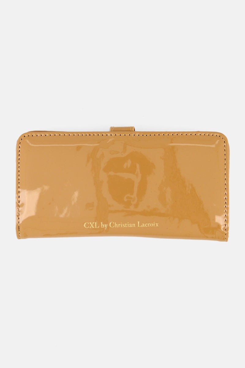 Women Brand Logo Wallet 9 H x 18 L x 2 W cm, Tan