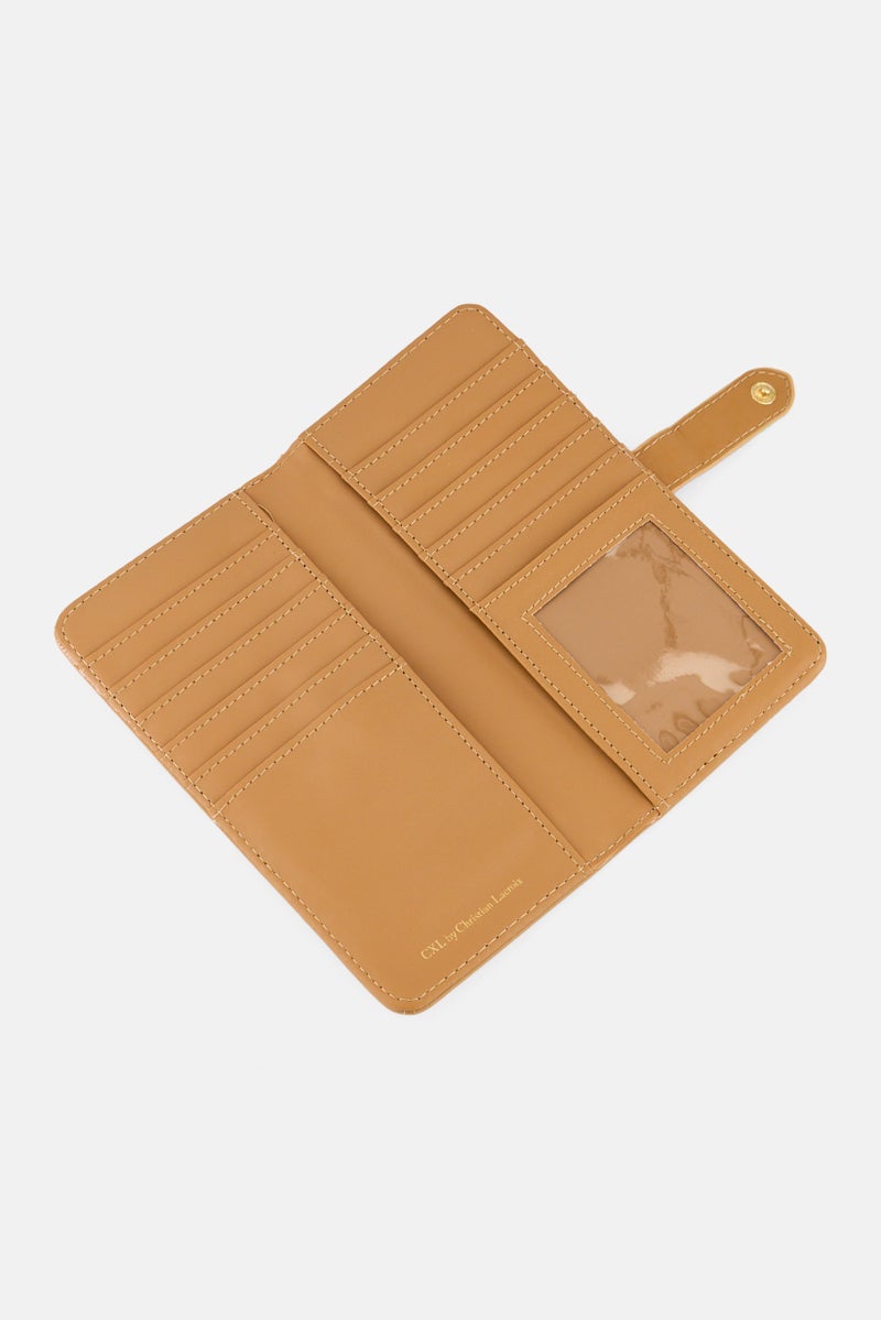 Women Brand Logo Wallet 9 H x 18 L x 2 W cm, Tan