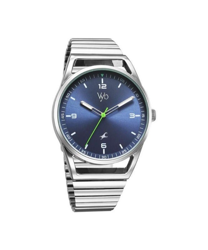 fastrack Vyb Horizon Fastrack By Titan Quartz Analog Blue Dial Silver Metal Strap Watch For Men fv30006sm01w - Image 5