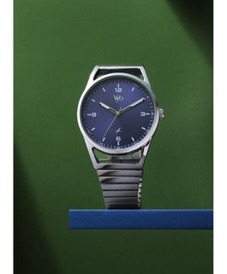 Vyb Horizon Fastrack By Titan Quartz Analog Blue Dial Silver Metal Strap Watch For Men fv30006sm01w - view 4