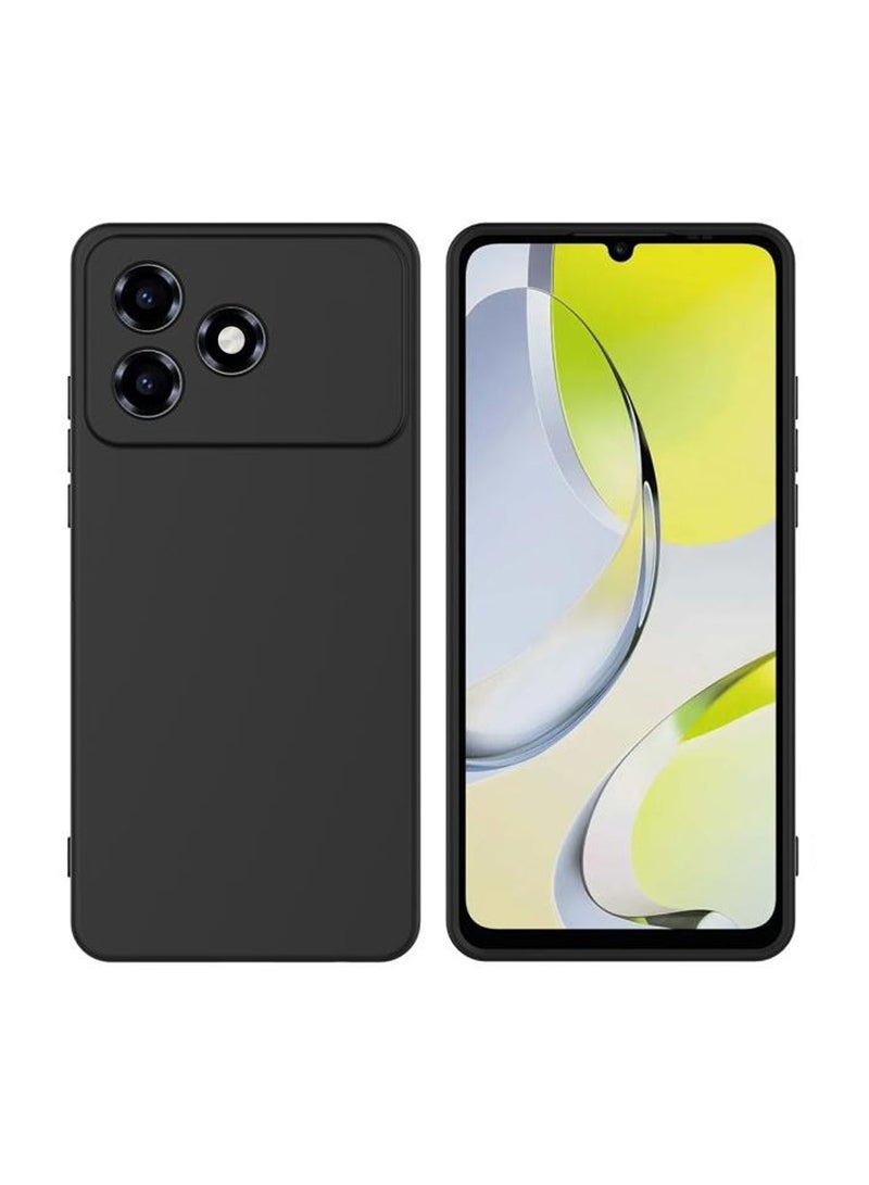 Wtech ZTE Blade A36 4G 2025 Premium Soft Liquid Silicone Case Cover (MCRPSN) - Black & ZTE Blade A35 4G 2024 / ZTE Blade A55 4G 2024 / ZTE Blade A36 4G 2025 / ZTE Blade A76 5G 2025 Premium E2E Series Full Glue Full Cover Tempered Glass Screen Protector (MSGECN) - Clear/Black Bundle - Image 2