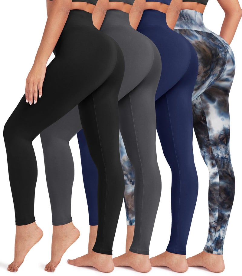 VALANDY Creamlush 4 Pack Leggings for Women-High Waisted Ultra Soft Stretchy Yoga Lounge Pants - Image 1