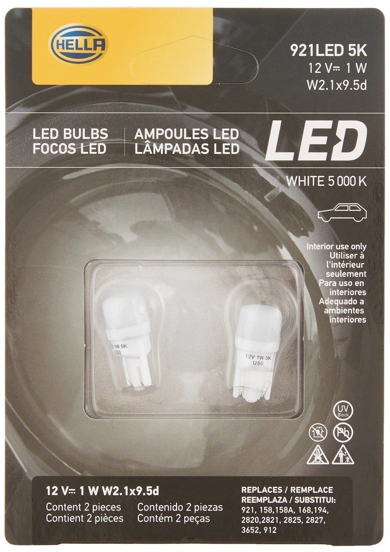 HELLA مصابيح هيللا 921LED 5K LED للأداء، 12V، 1W عبوة من 2 - Image 1