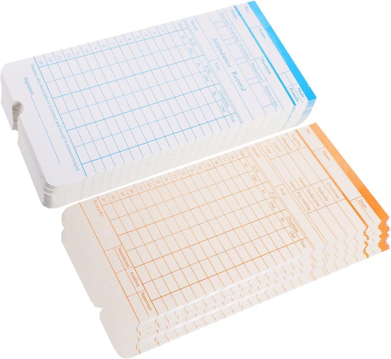 FUOYLOO Weekly Time Cards for Employee Attendance Recording Office Time Clock Cards - Image 1