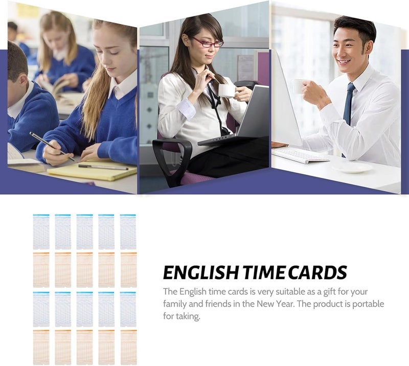 FUOYLOO Weekly Time Cards for Employee Attendance Recording Office Time Clock Cards - Image 5
