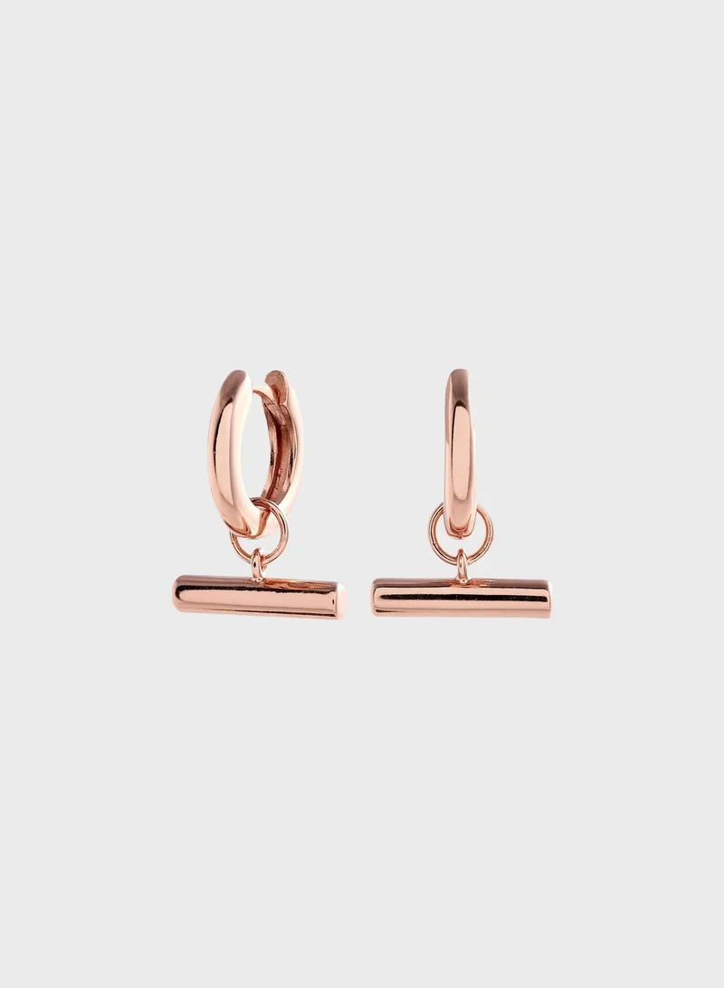 OLIVIA BURTON Sterling Silver Hoops & Brass Charms Earrings