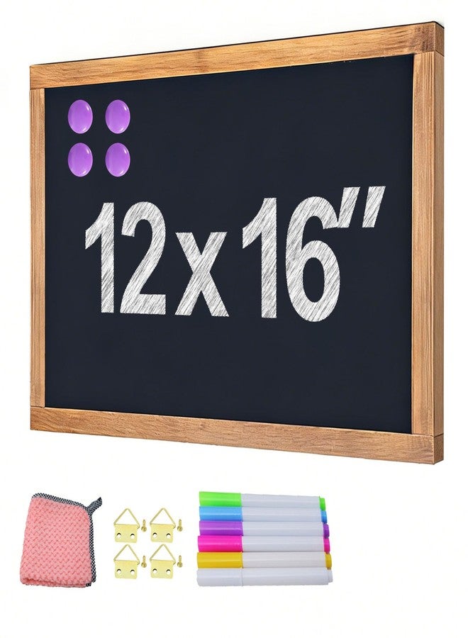 newnewshow 12"x16" Magnetic Chalkboard with Rustic Wood Frame for Wall-Mounted - Multi-Purpose Hanging Sign for Menu, Memo & Doodle - Image 1