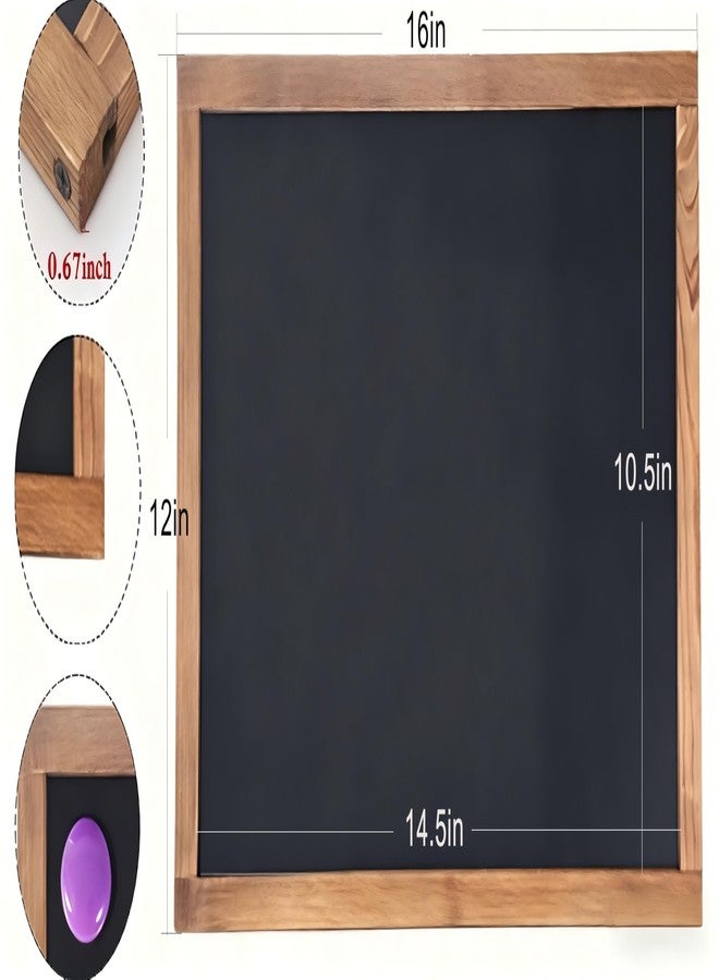 newnewshow 12"x16" Magnetic Chalkboard with Rustic Wood Frame for Wall-Mounted - Multi-Purpose Hanging Sign for Menu, Memo & Doodle - Image 2